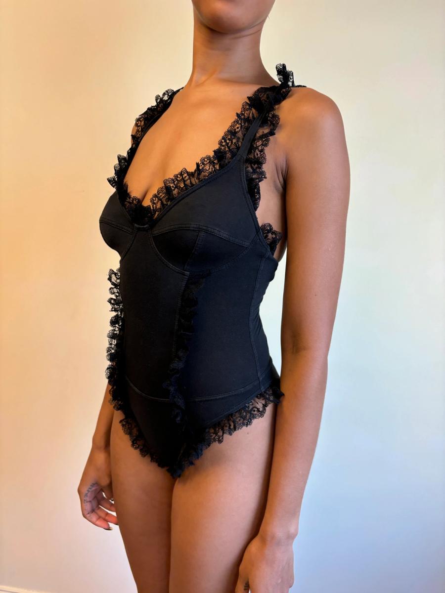 Vintage Moschino Lace-trimmed Bodysuit product image