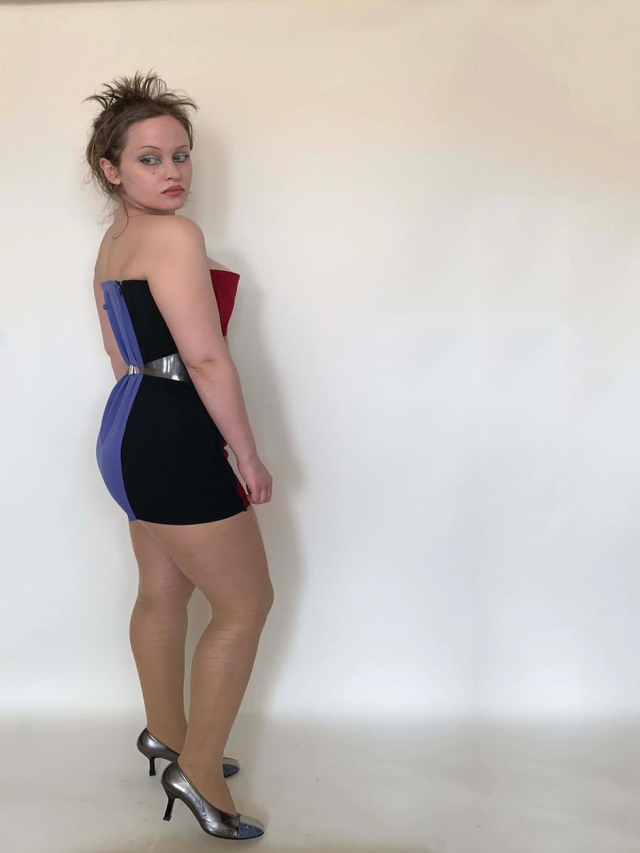 Vintage Jean- Paul Gaultier Color Block Bustier Minidress product image
