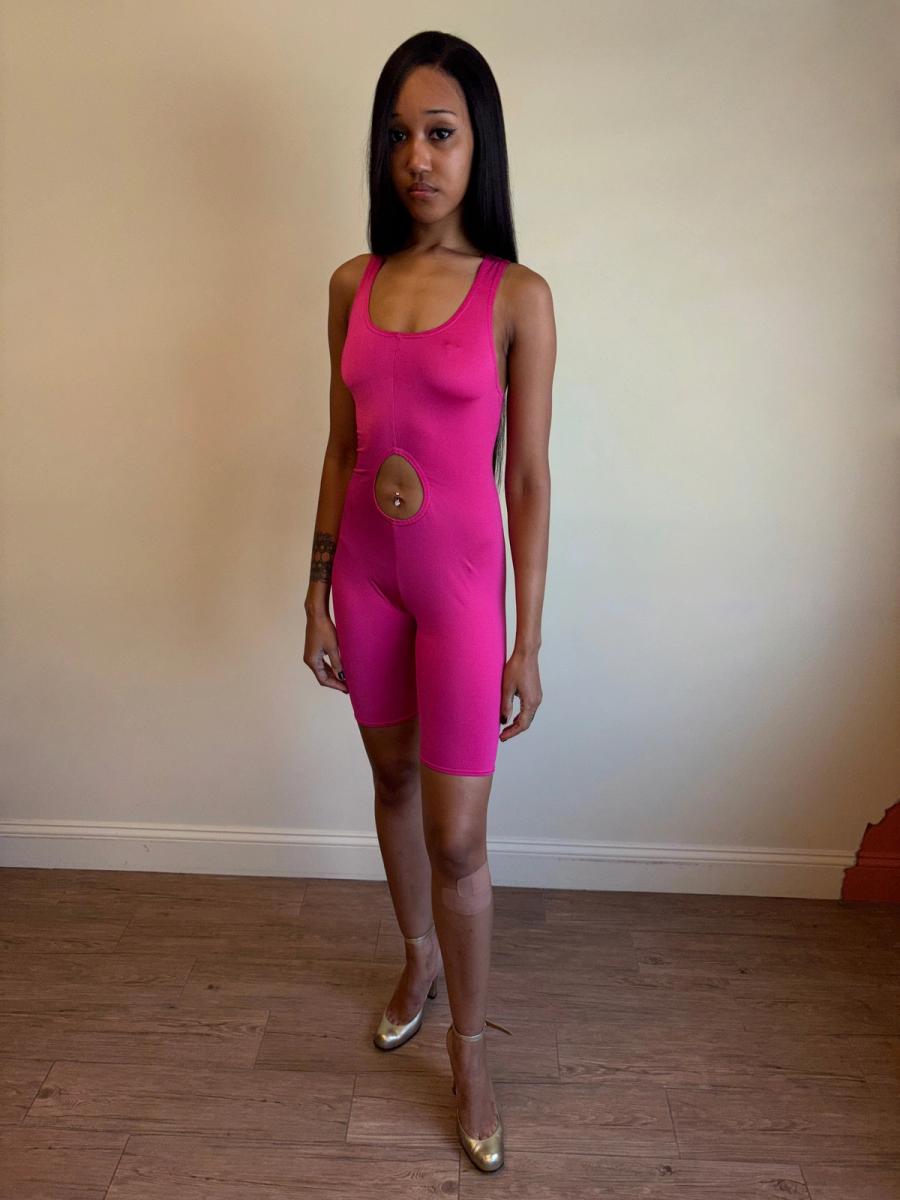 Vintage Chantal Thomass Cutout Hot Pink Jumpsuit product image