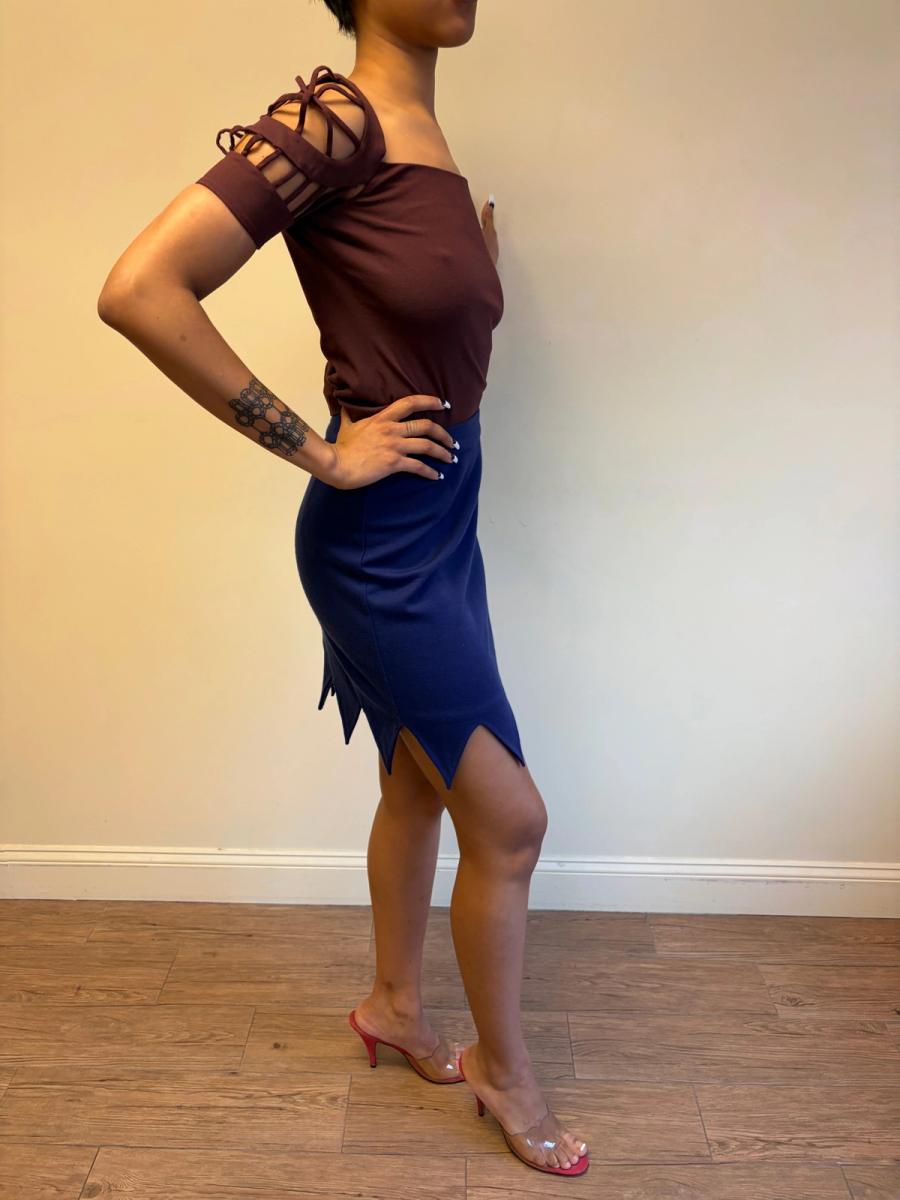 90s Chantal Thomass Purple Jagged Hem Skirt product image