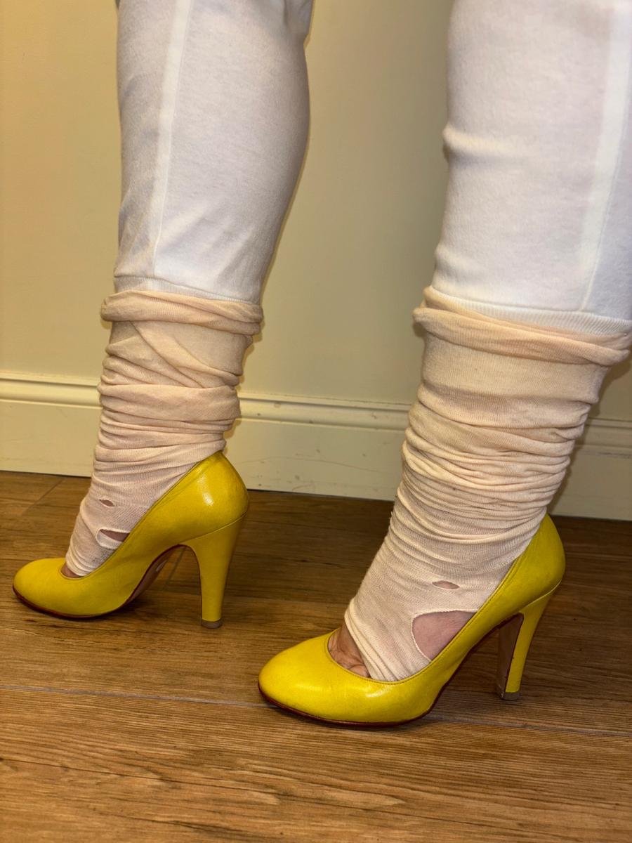 80s Norma Kamali Yellow Pumps product image