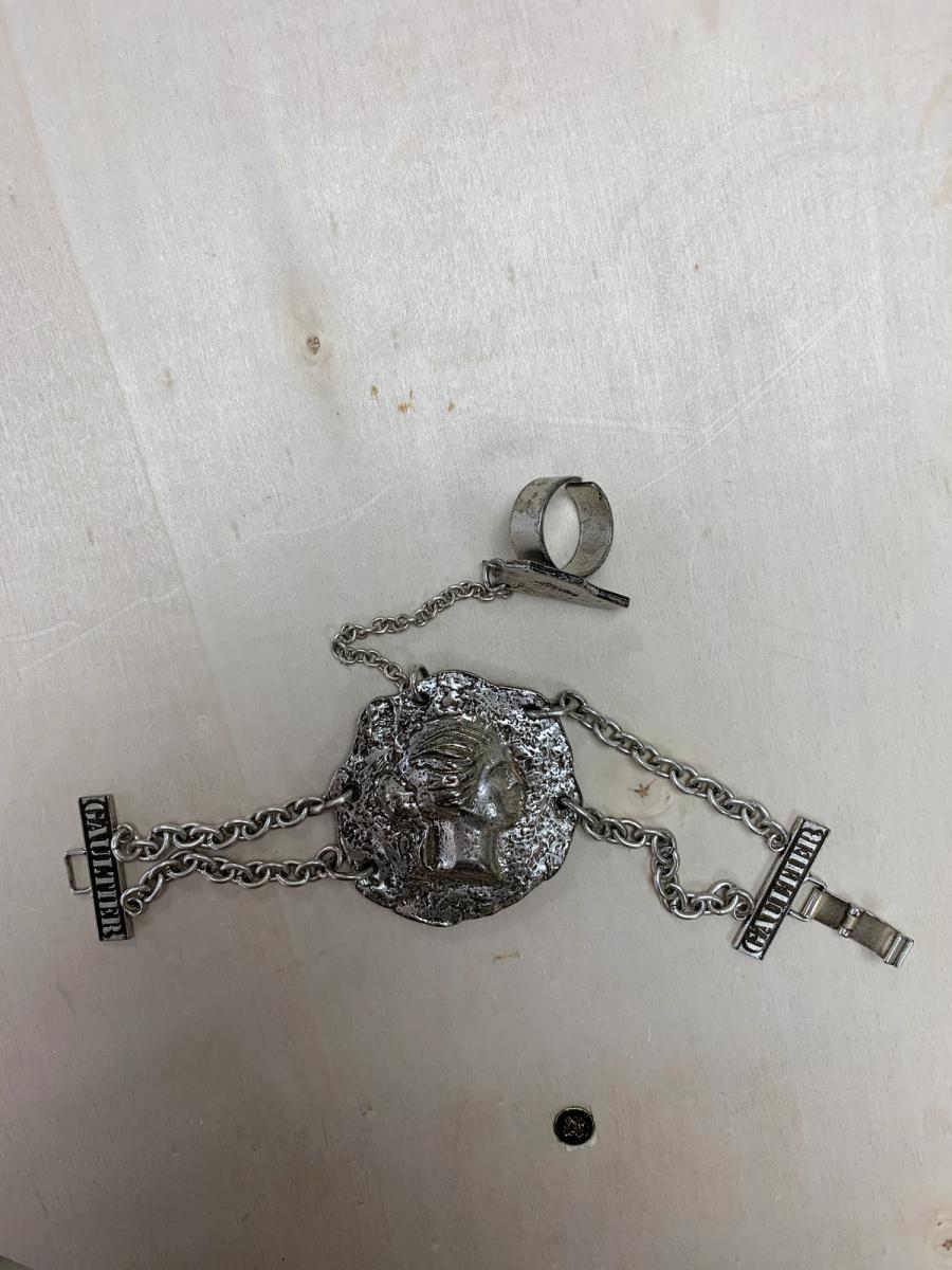 90s Jean-Paul Gaultier Plaster Cast Style Bracelet and Ring product image