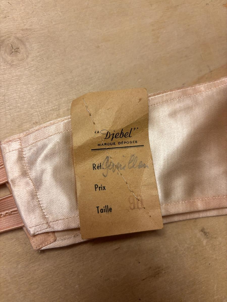 40s French Pink Satin Bra product image