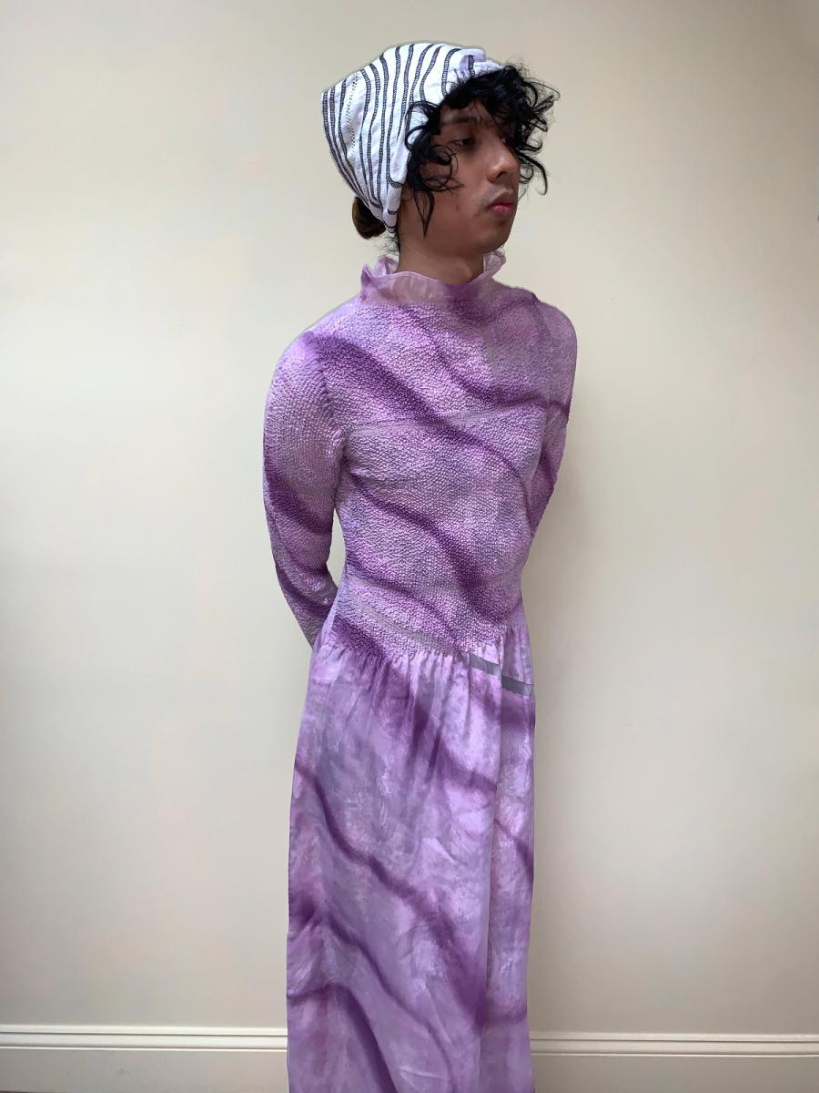 Yoshiki Hishinuma Pleated Purple Dress