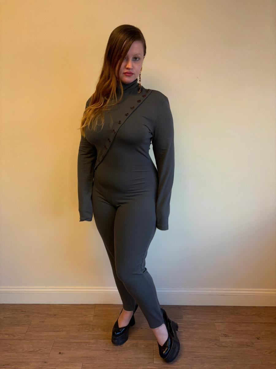 90s Norma Kamali Button Catsuit  product image