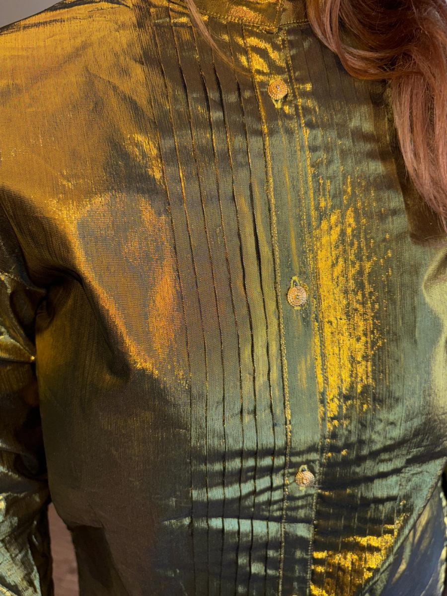 80s Kansai Yamamoto Metallic Gold Button Up Shirt product image