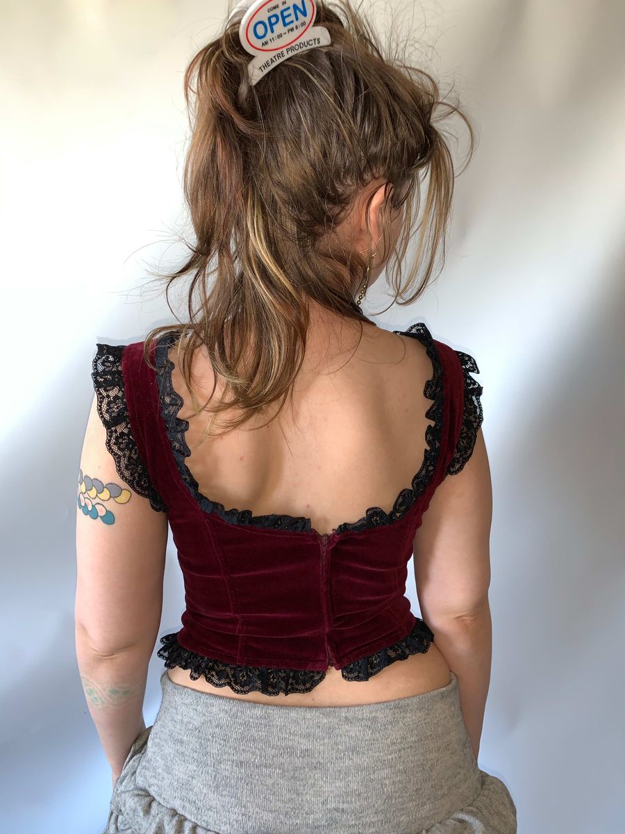 Chantal Thomass Red Velvet Bustier product image