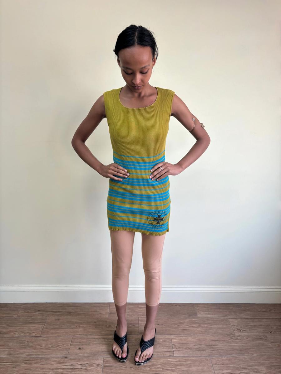 80s Junior Gaultier Knit Striped Dress product image