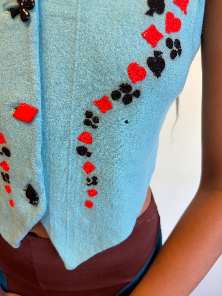 40s Playing Card Theme Embroidered Vest product image