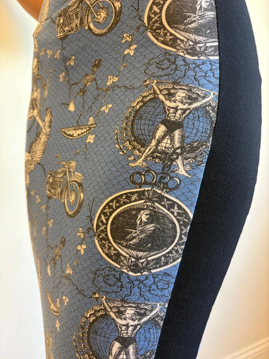 80s Junior Gaultier Biker and Pin-up Girl Hobble Skirt product image