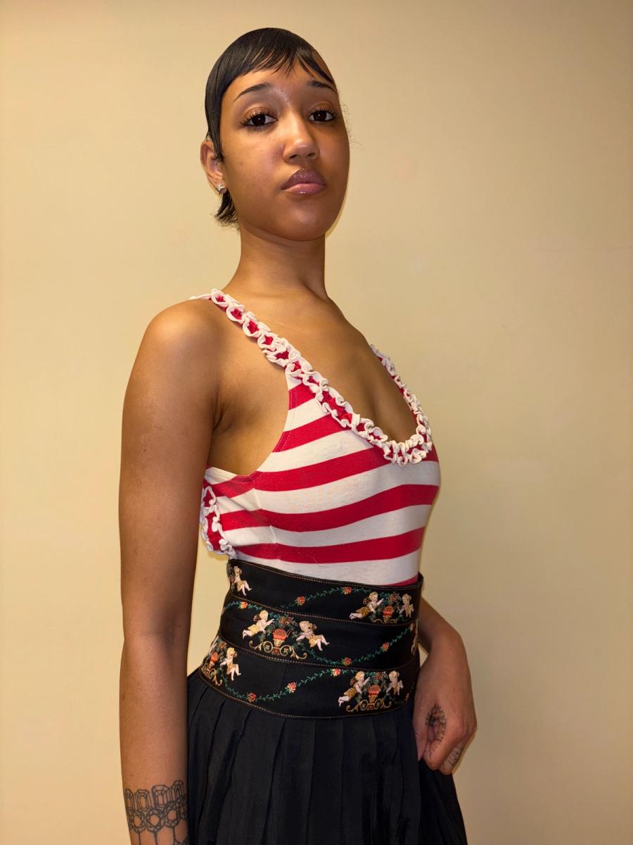 Vintage Chantal Thomass Striped Ruffle Leotard product image