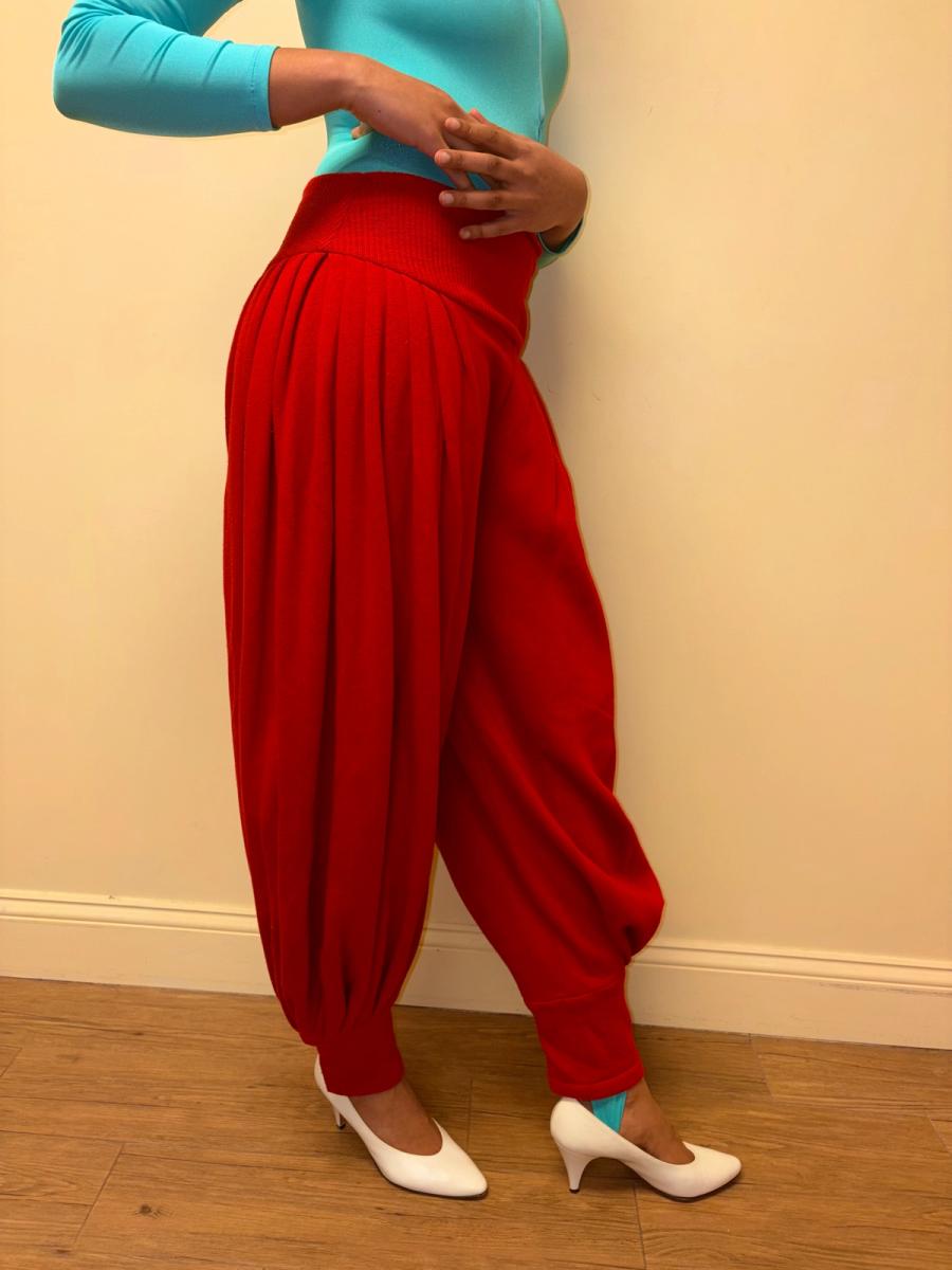 80s Norma Kamali Red Sweatpants product image
