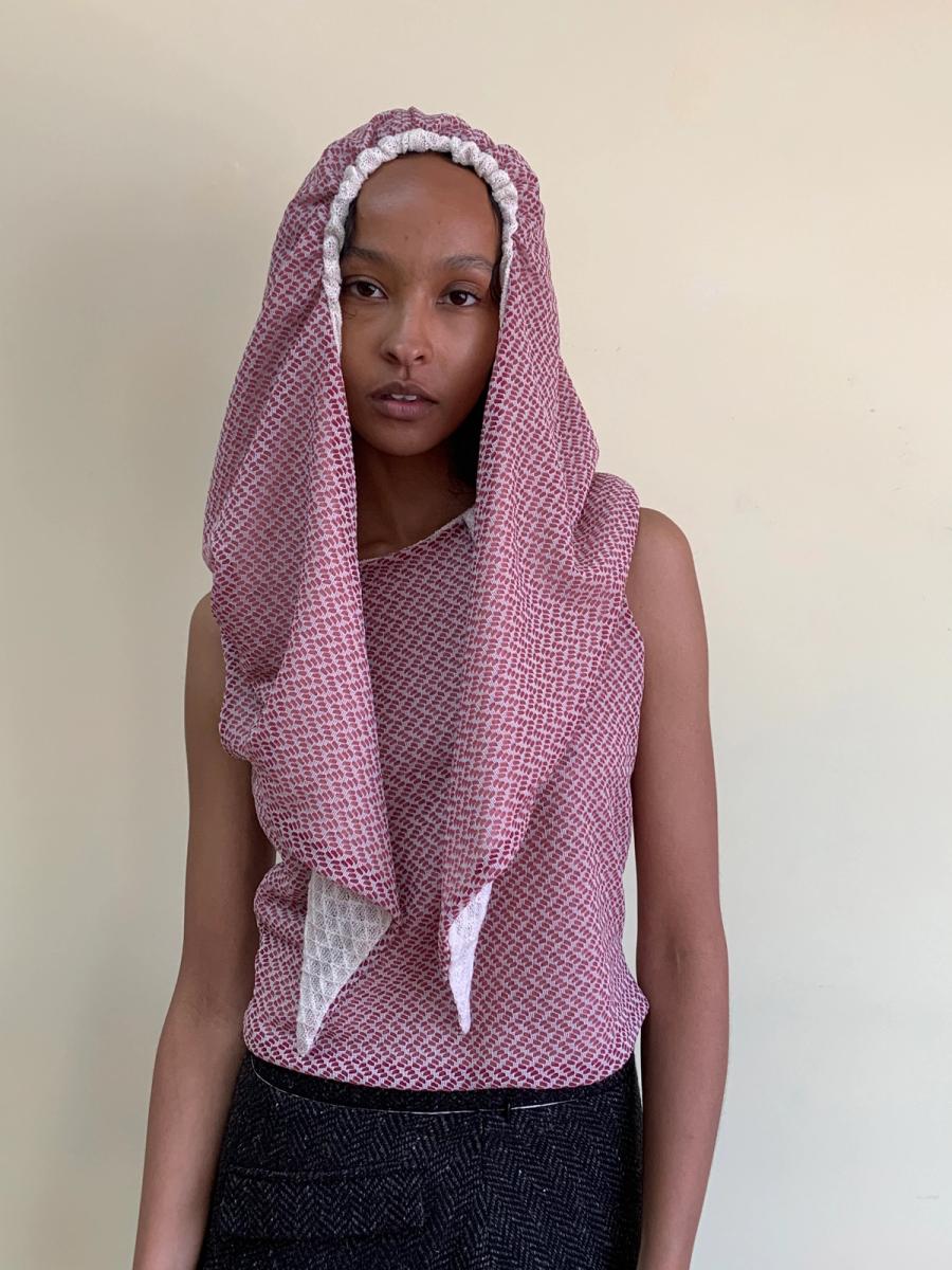 Shinichiro Arakawa Dramatic Hooded Top in Rose product image