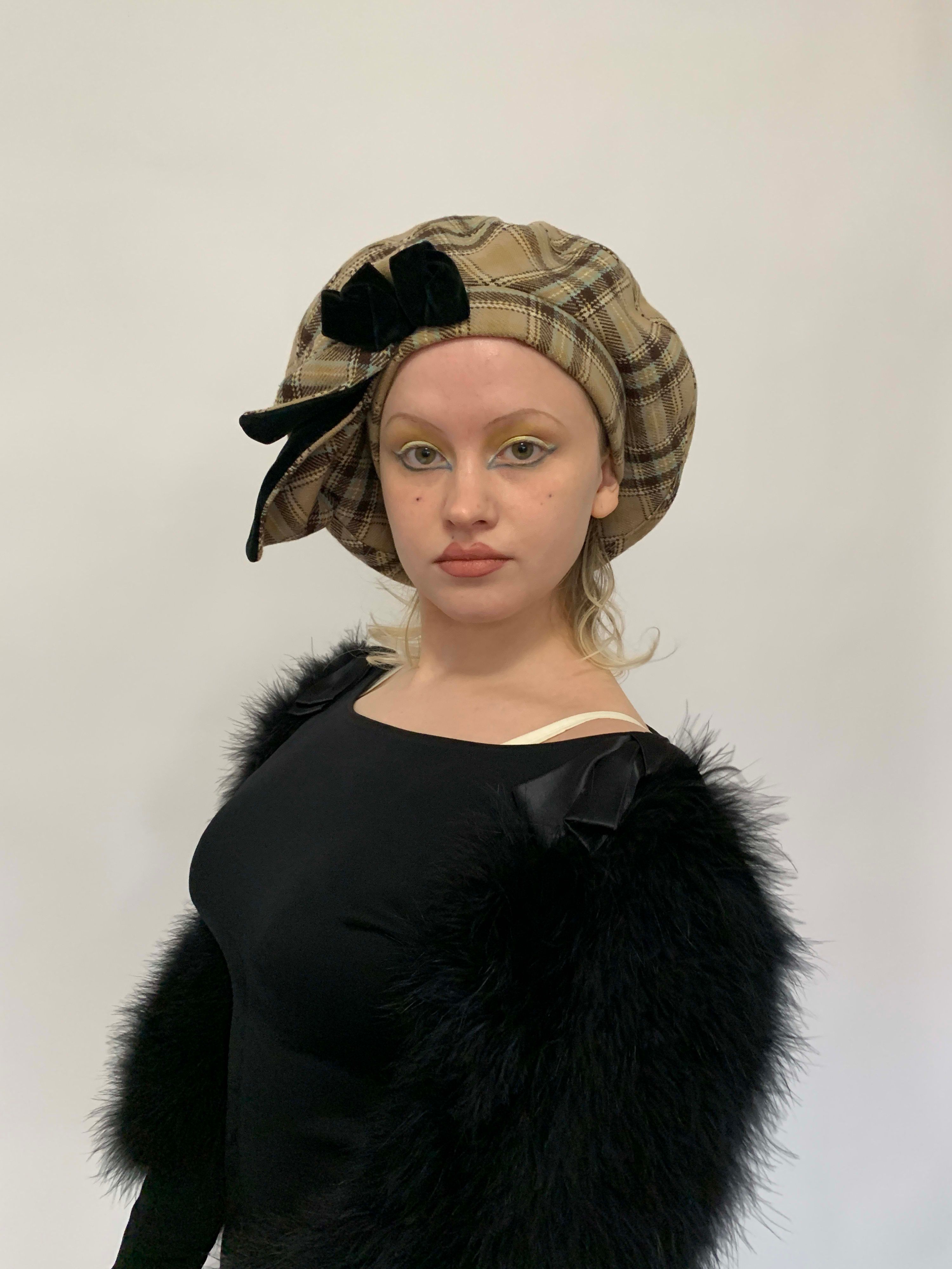 帽子 Vivienne Westwood 90s Orb Check Beret Vivienne Westwood 90s Orb Check Beret