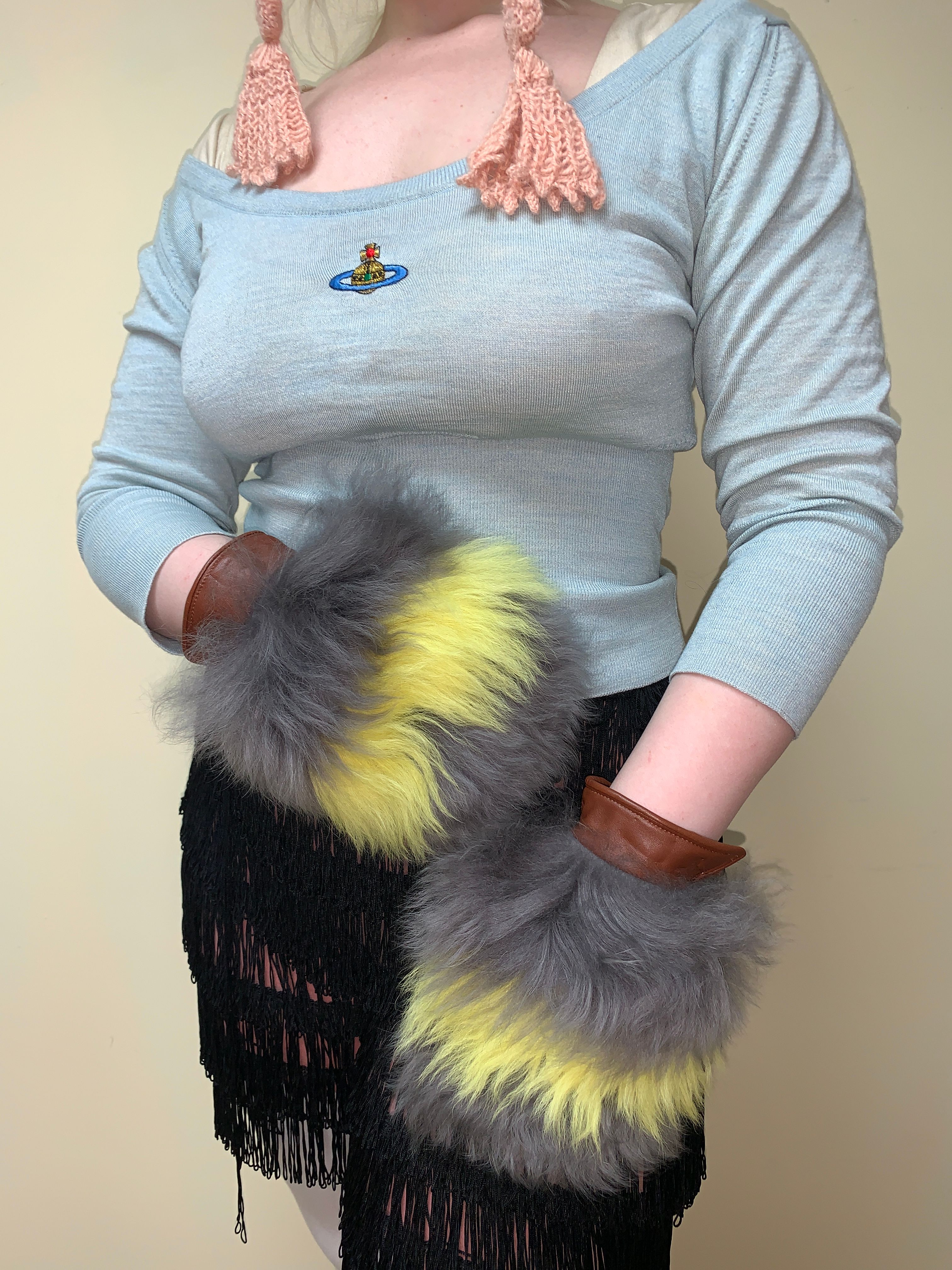 Deadstock Vivienne Westwood Fur Fingerless Gloves