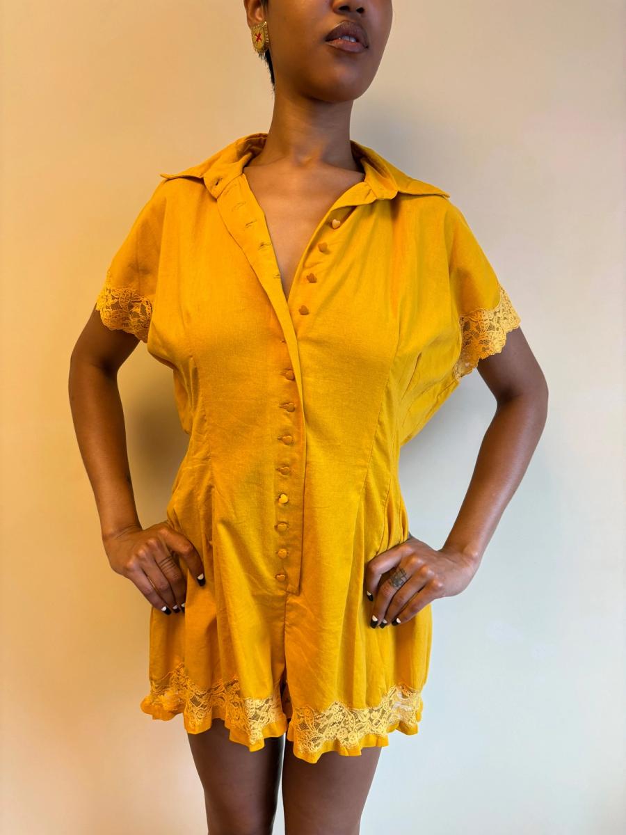 80s Chantal Thomass Yellow Romper product image