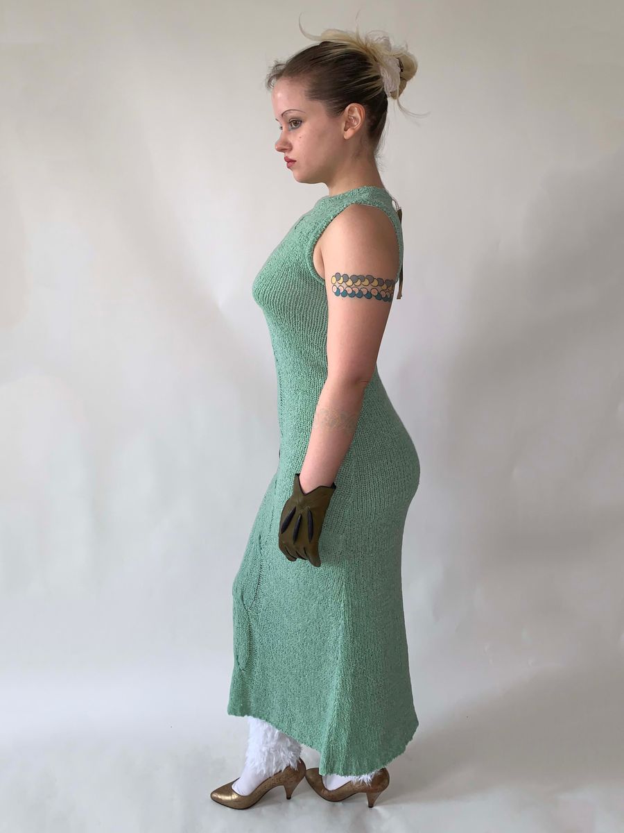 Beauty: Beast Sage Green Knit Maxi Dress product image
