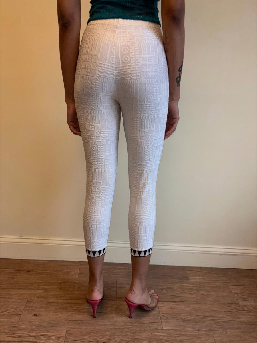 90s Ozbek Textured Print Leggings product image