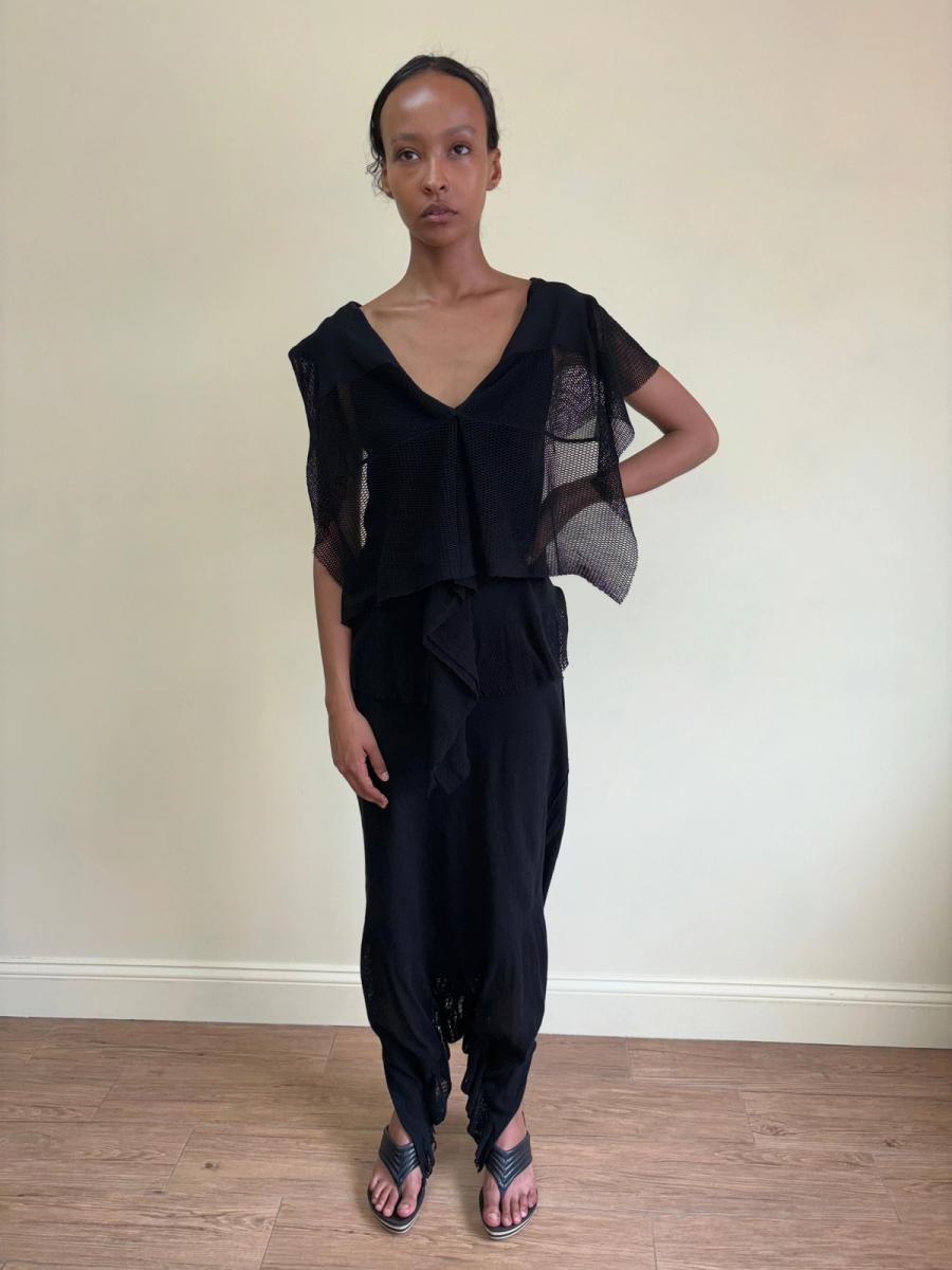 90s Issey Miyake APOC Black Mesh Set