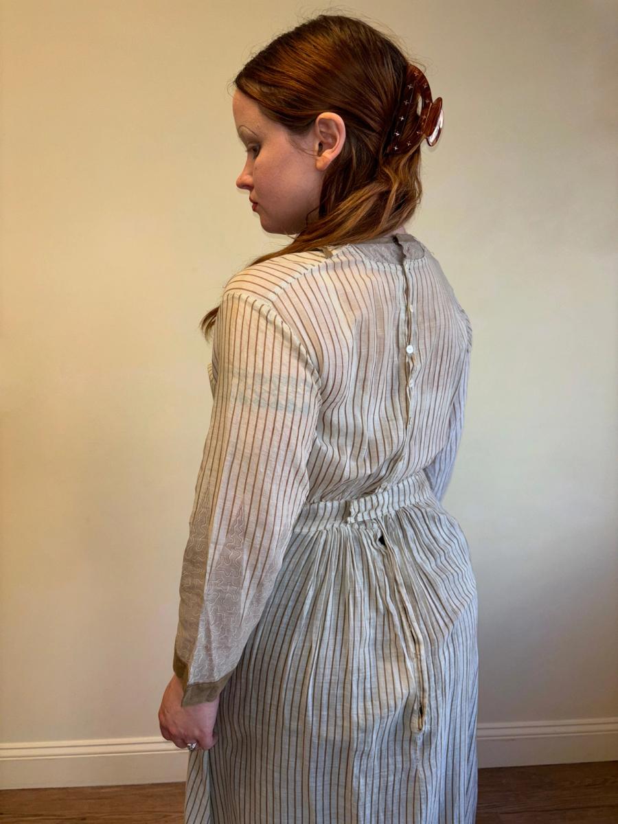Edwardian Striped Dress Vermicular Print product image