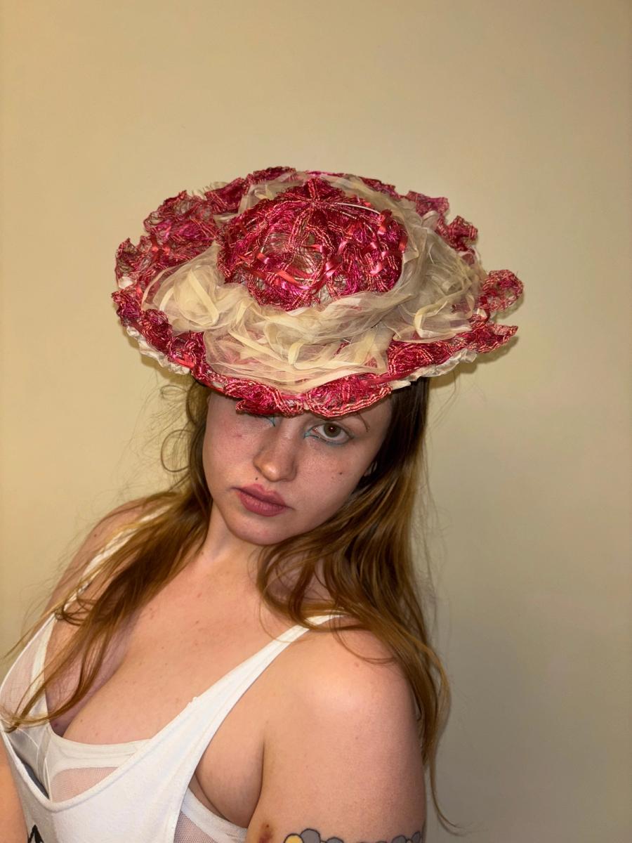 1860s Bright Pink Woven Hat product image