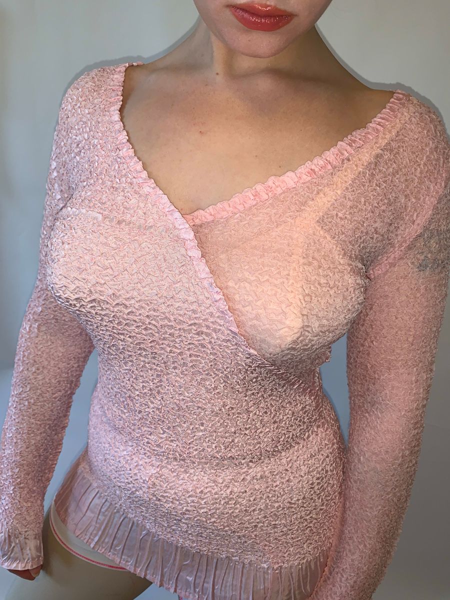 Yoshiki Hishinuma Crinkled Pink Top product image