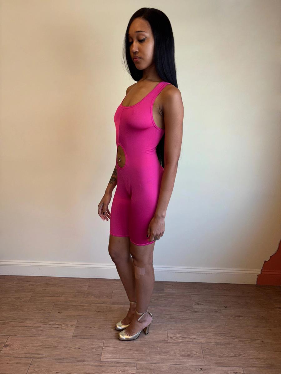 Vintage Chantal Thomass Cutout Hot Pink Jumpsuit product image