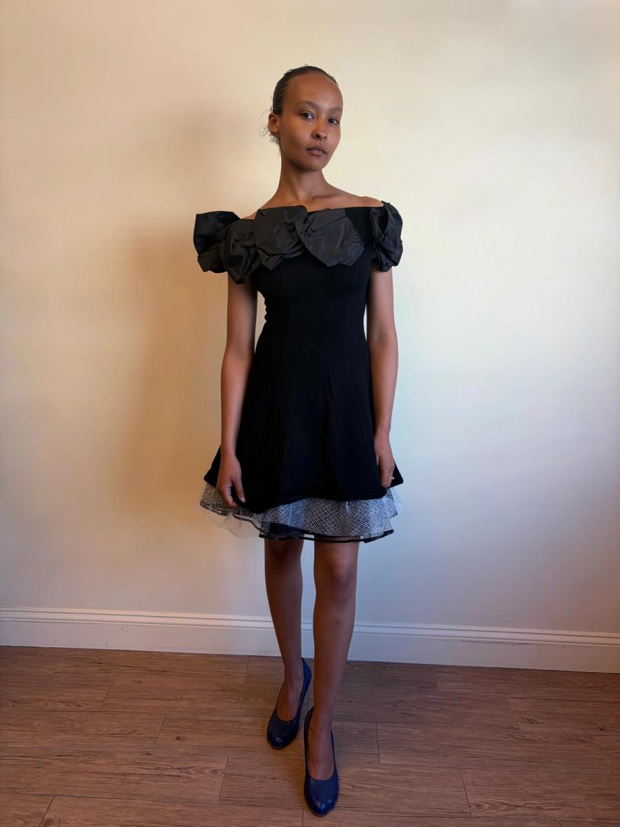 80s Atsuki Onishi Knit Dress with Crinoline and Brooches product image