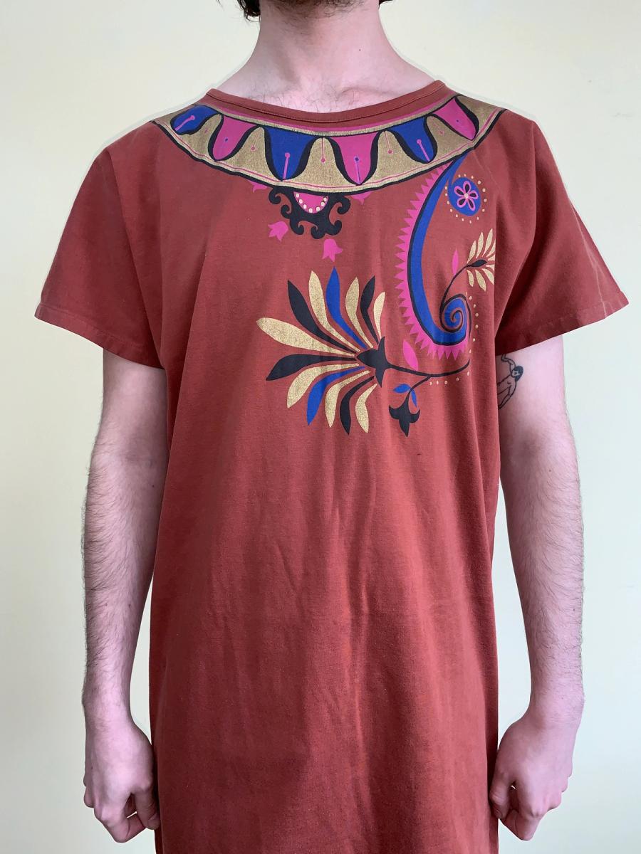 80s Kansai Yamamoto T-shirt Dress with Tromp L'oeil Torc product image