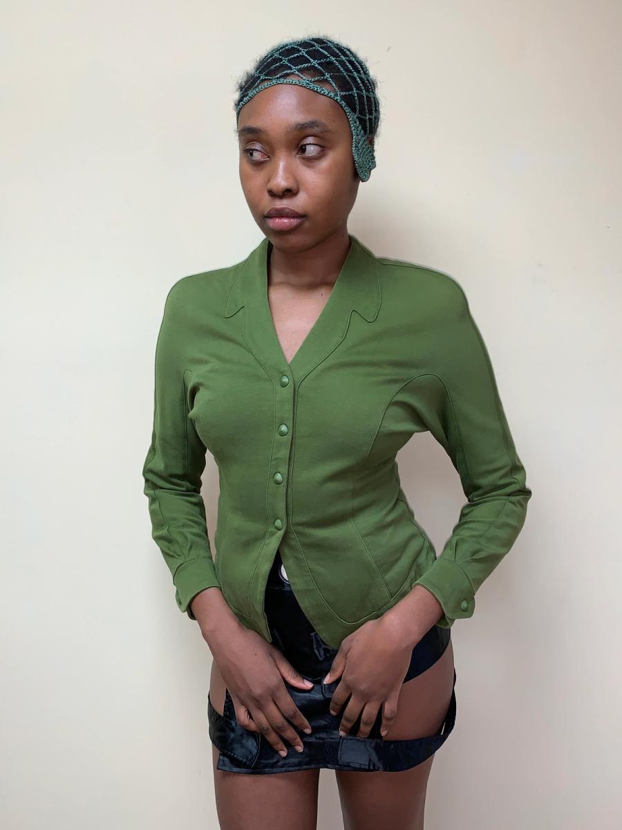 Thierry Mugler Green Cotton Blazer product image