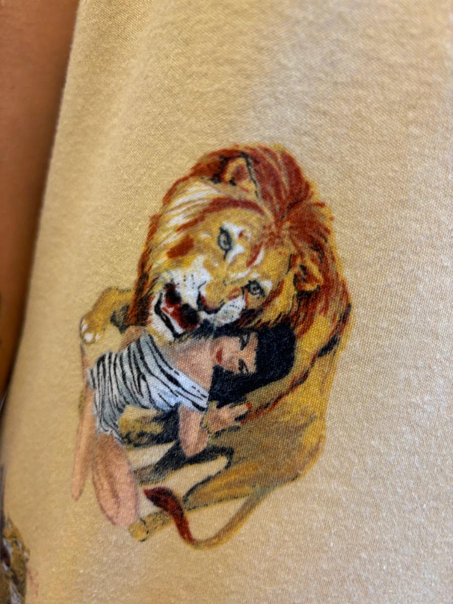 80s Krizia Pin-up Girl and Big Cat Shirt product image