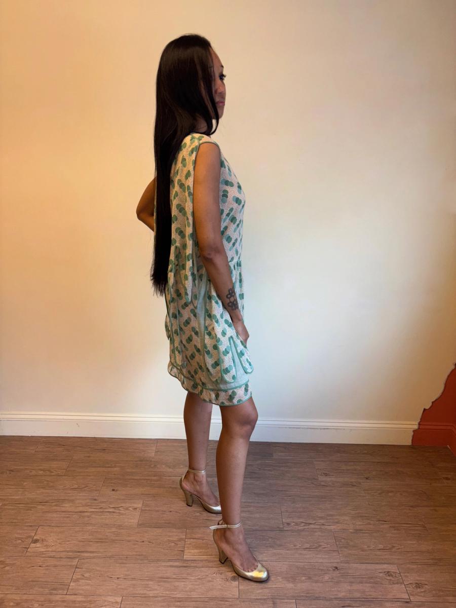 1920s Green Polka Dot Voile Day Dress product image