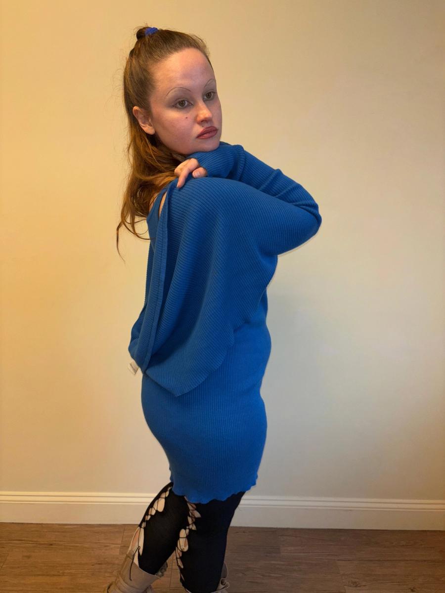 80s Angelo Tarlazzi Blue Dress with Shrug product image