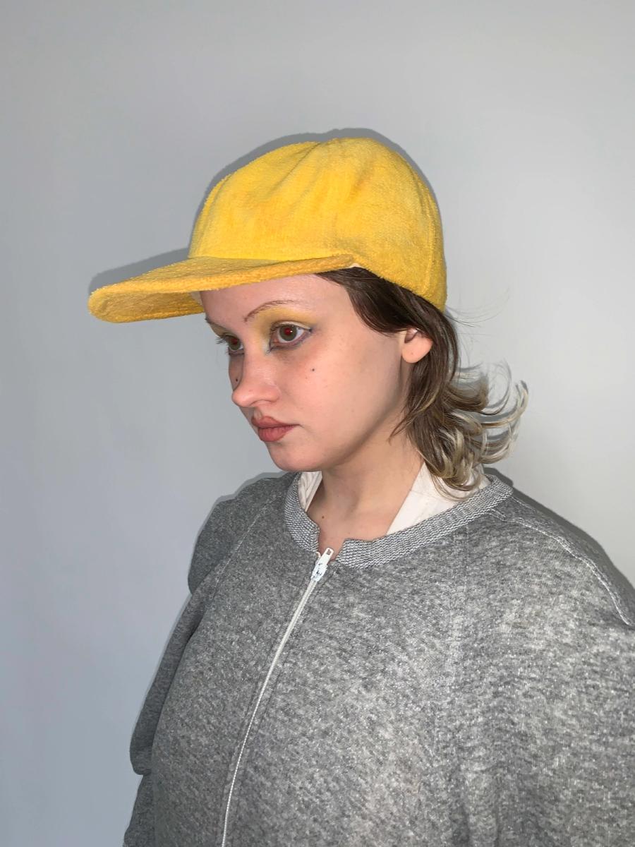 1980s Norma Kamali Terry Cloth Baseball Cap product image