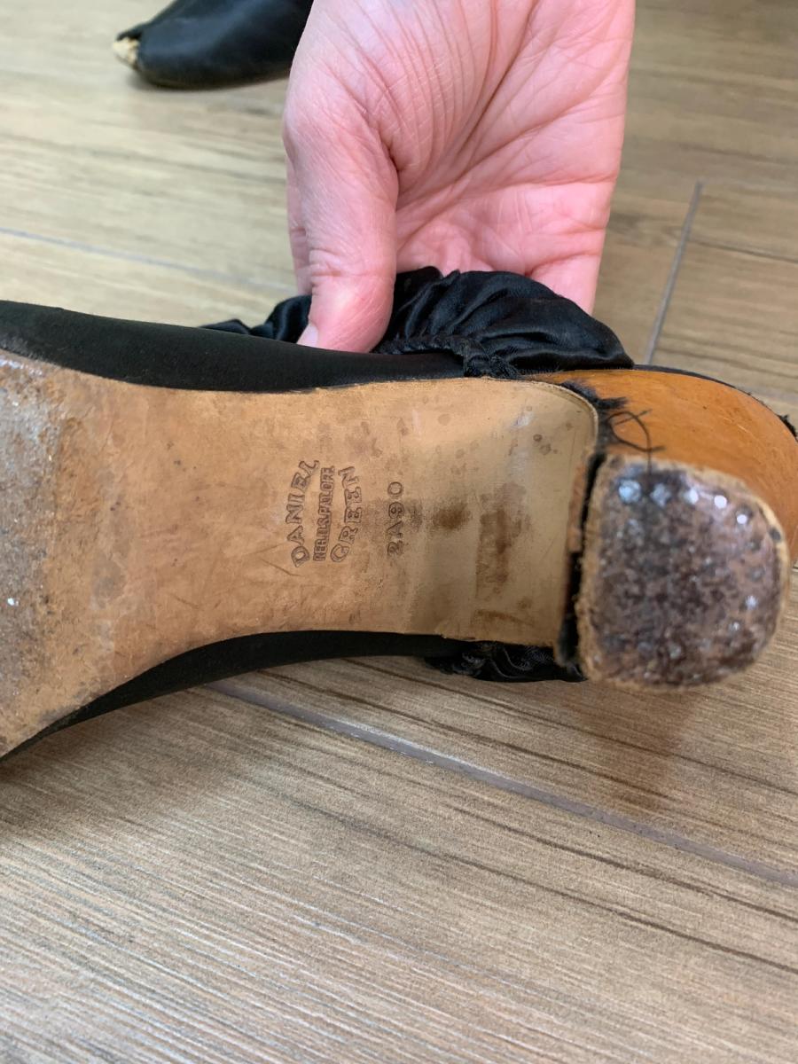 1940s Daniel Green Black Satin Shoes product image