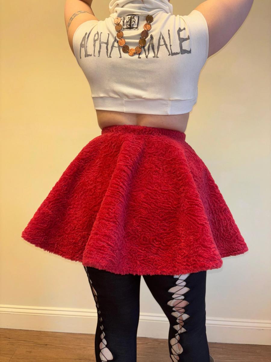 Vintage Chantal Thomass Red Faux Fur Skirt product image