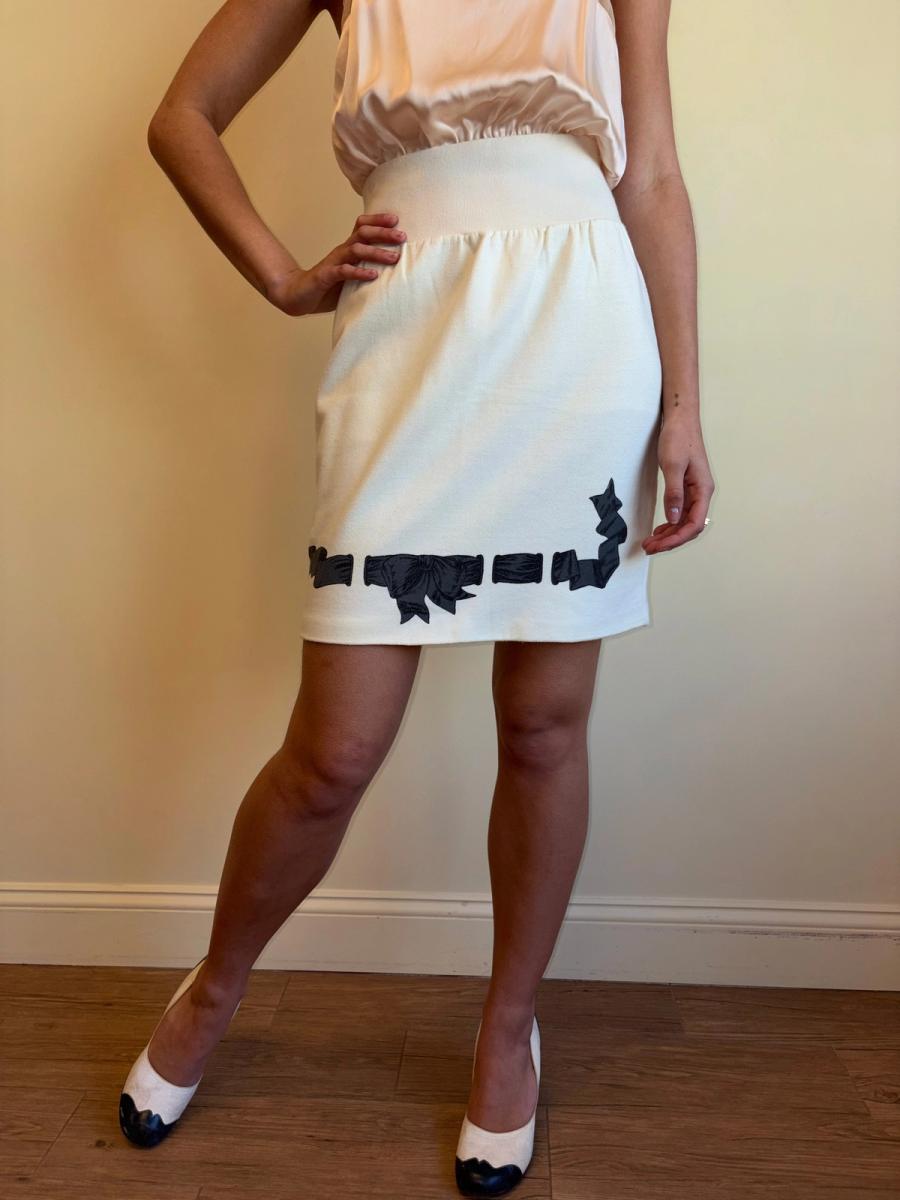 80s Chantal Thomass Trompe L'oeil Ribbon Sweat Skirt product image