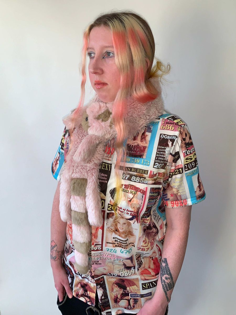 MILK Faux Fur Pink Animal Scarf product image