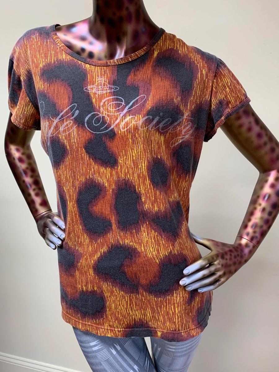 90s Vivienne Westwood 'Cafe Society' Cheetah Print T-shirt product image