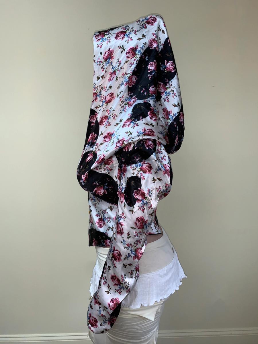 1996 Vivienne Westwood Rose Print Hooded Blouse product image