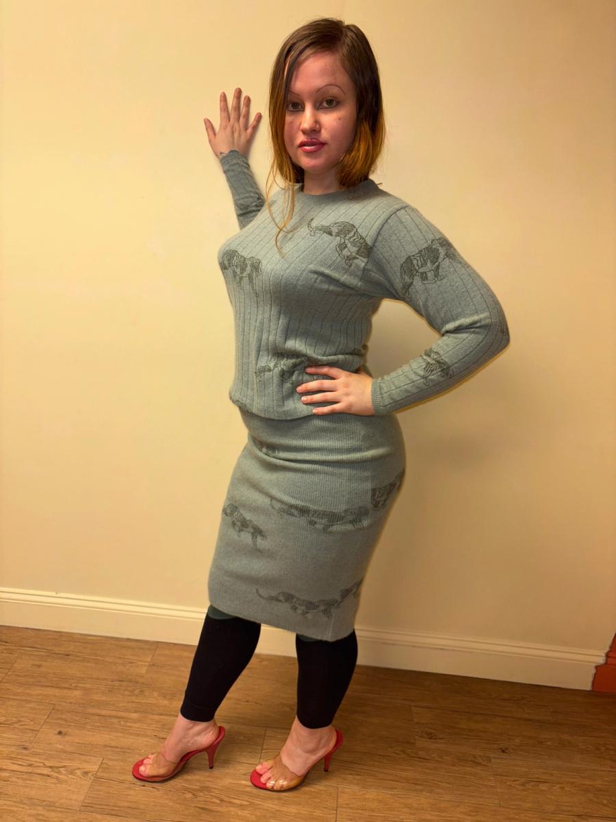80s Krizia Panther Print Knit Set product image