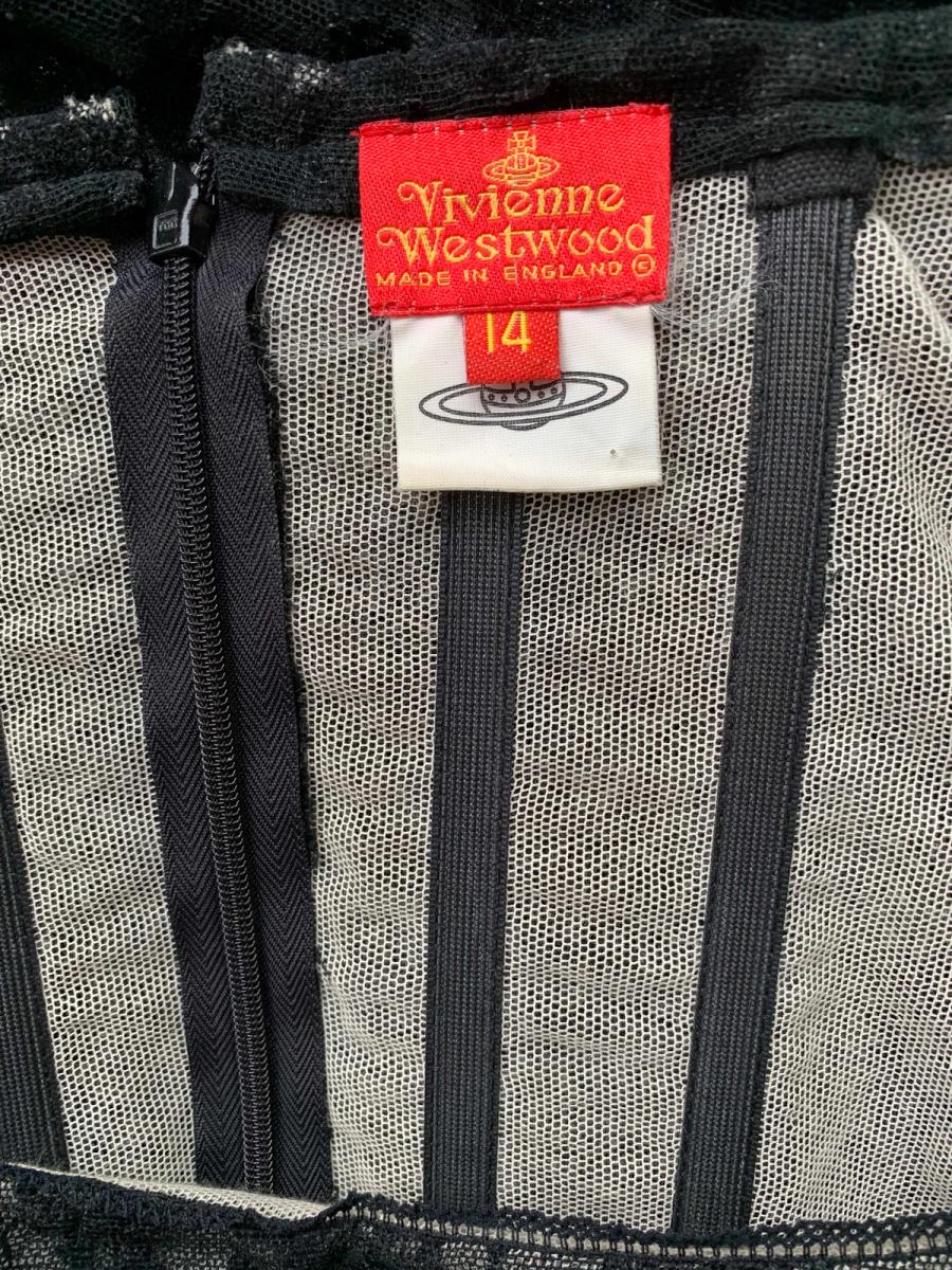 A/W 1992-93 Vivienne Westwood Flocked Tulle Regency Corset Dress product image