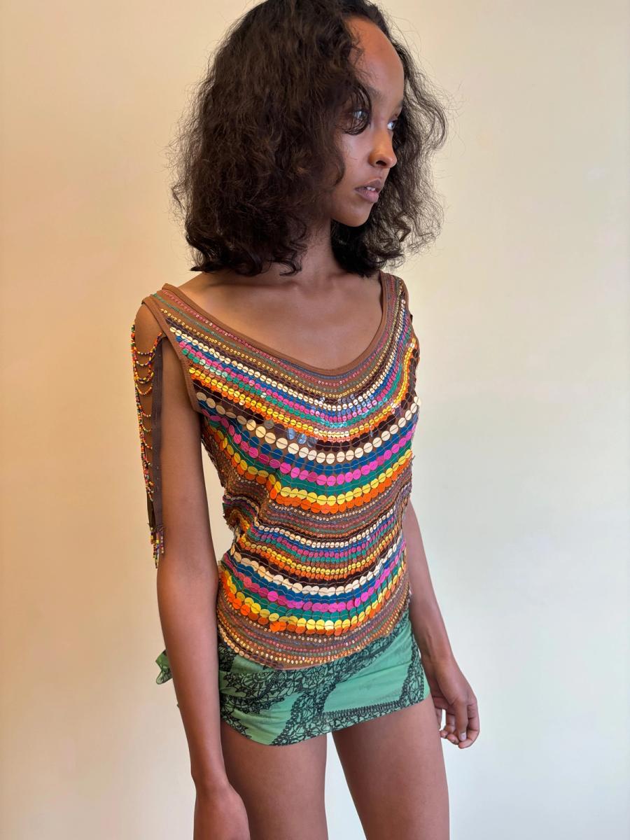 Italian Top with Beaded Sleeves product image