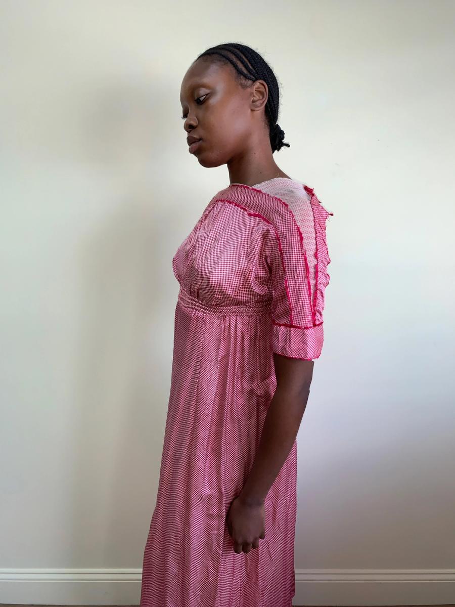 1910 Hot Pink Dotted Dress product image