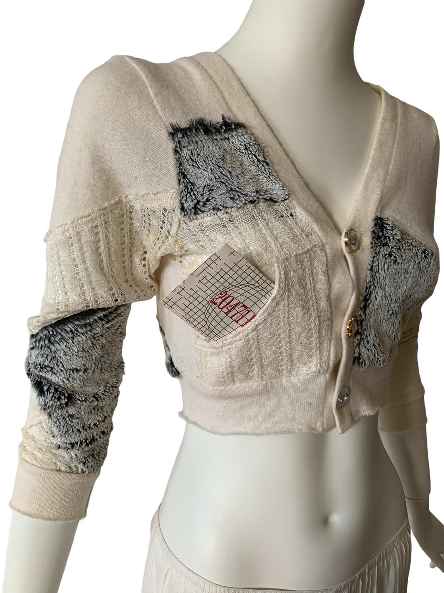 Nozomi Ishiguro Faux Fur Patchwork Sweater product image