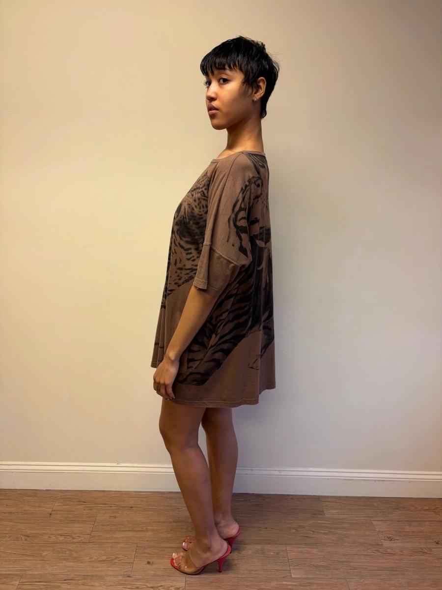 80s Krizia Big Cat and Pin-up Girl Tunic product image