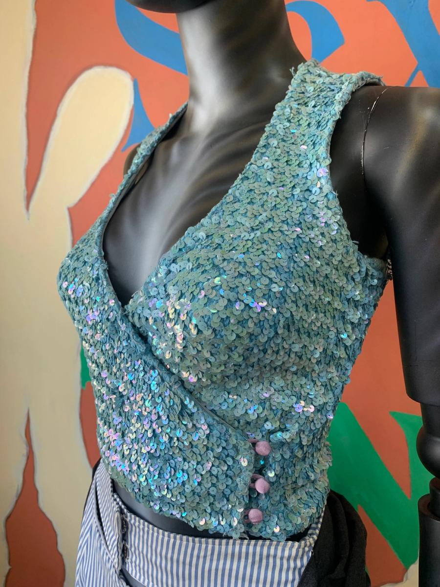 70s Biba Gelatin Sequin Gillet product image