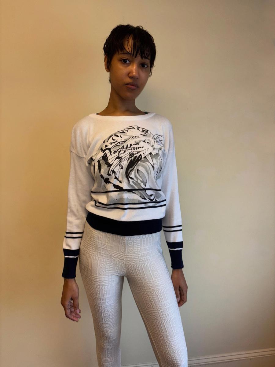 80s Krizia Hissing Big Cat Sweater product image