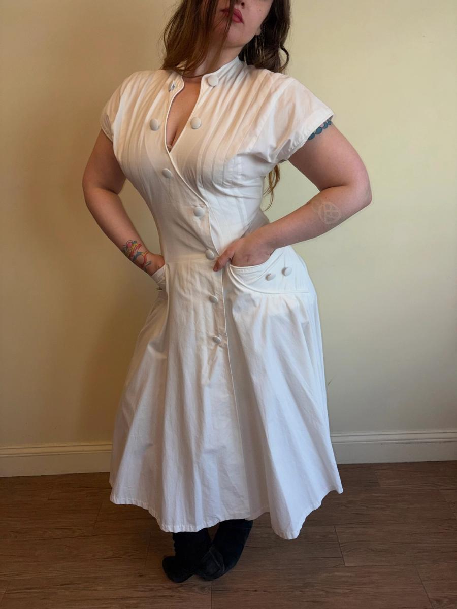 1980s Claude Petin Sweeping Fit & Flare Dress product image