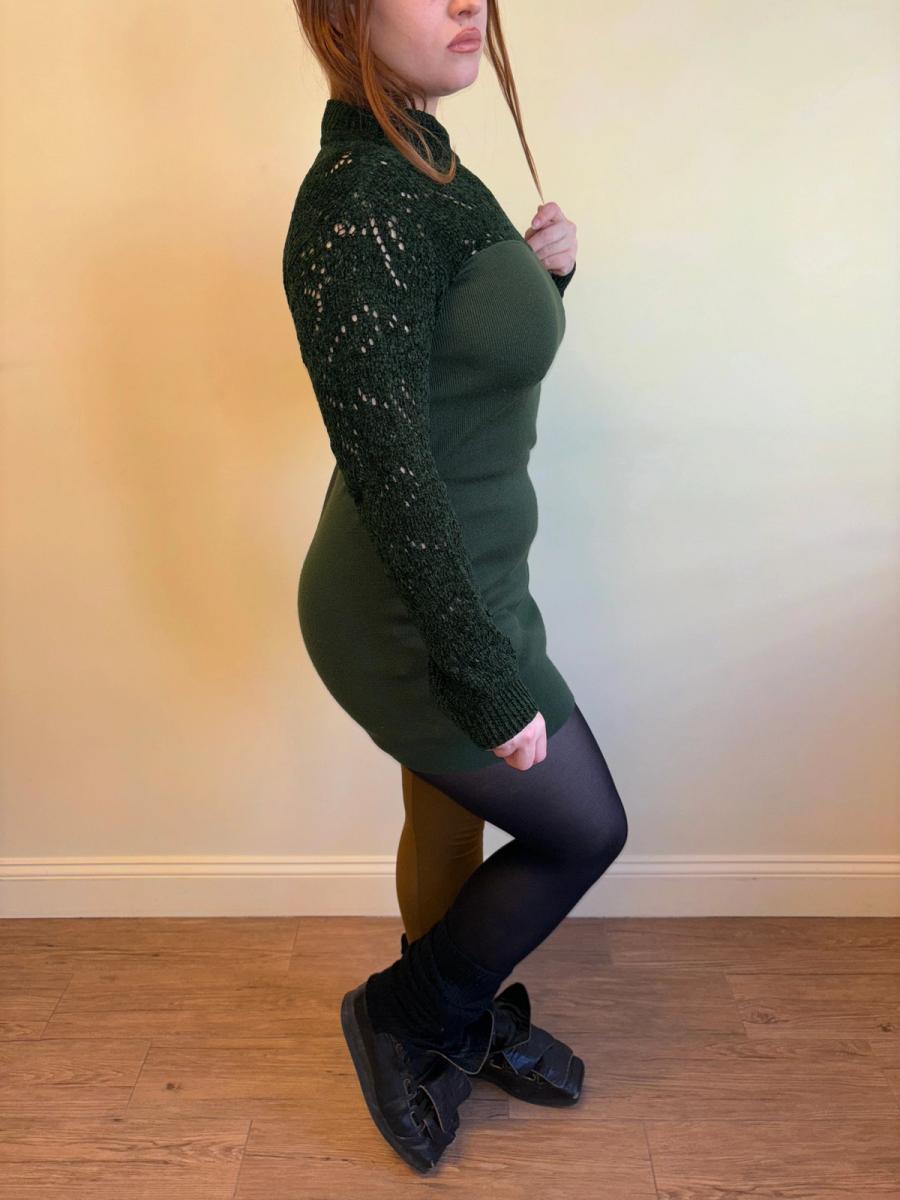 Vintage Chantal Thomass Green Chenille Dress product image